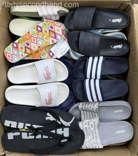 Used branded summer slippers wholesale Italy